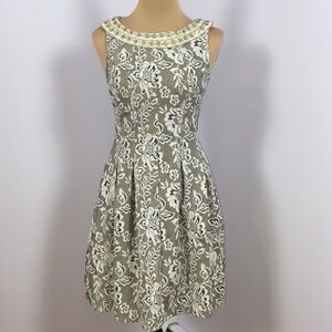Zara embroidered rhinestone embellished fit and flare dress size small